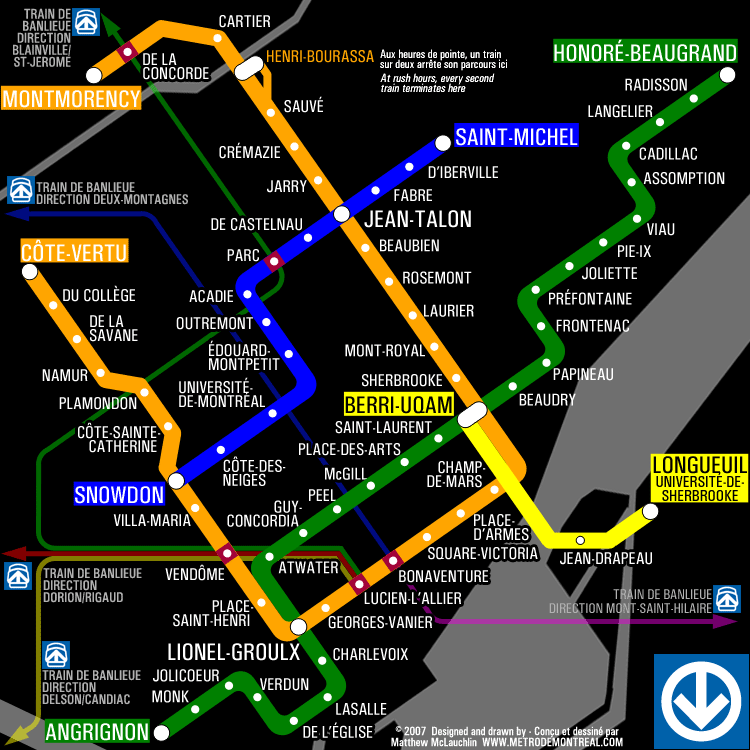 план метро Монреаль